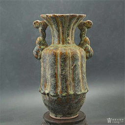 越窑茶叶墨花瓶 90年代工艺品中的艺术珍品